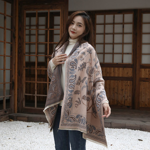 Women Floral Paisley Scarf Reversible Cashmere Shawl Lightweight Long Scarf for Travel Daily Wear Outer Wear Blanket <b>Wrap</b> - Product Image 2