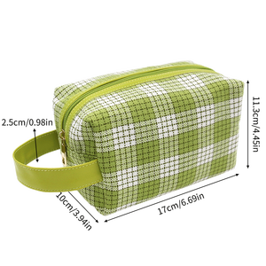 Neceser de moda de lujo con cremallera de algodón para lavar artículos de tocador, organizador de cosméticos de lona, bolsa de almacenamiento para mujer, bolsa de maquillaje de cuero - Product Image 4