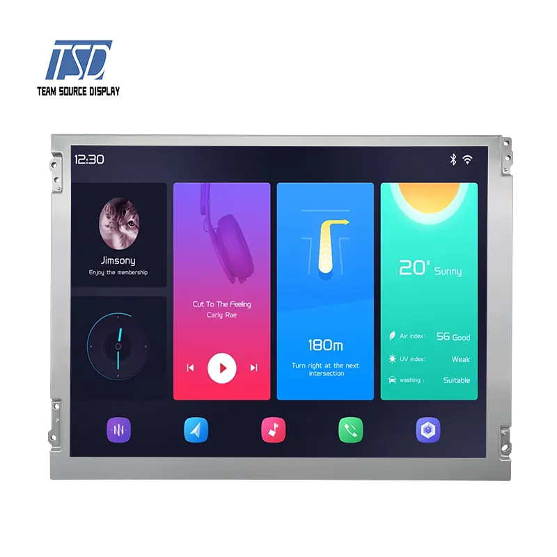 TSD Automotive Grade LCD 12.1 inch 1024x768 Resolution 1000nits 12.1" IPS TFT LCD Module with LVDS Interface