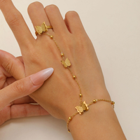 Ensemble de bagues ouvertes géométriques givrées en acier inoxydable plaqué rhodium Woying pour bijoux de main féminins