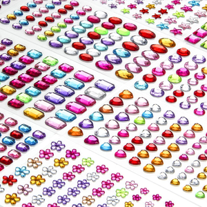 Pegatinas de Acrílico con Flores, Gemas y Diamantes de Imitación, Autoadhesivas, Brillantes, para Manualidades, <span class=keywords><strong>Uñas</strong></span>, Cuerpo, Maquillaje y Festivales - Product Image 1
