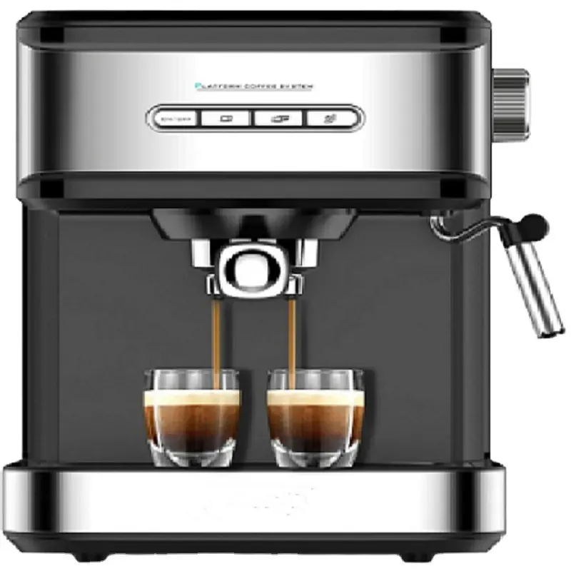 Pompa tekanan kuat 20 Bar, mesin kopi Espresso 20 Bar tekanan kuat 850W daya 1,5 l tangki air dapat dilepas fungsi anti-tetes cappucino