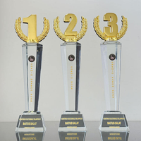 Concours de remise de prix personnalisés 123, champions sportifs, accessoires éducatifs, trophée en verre de cristal