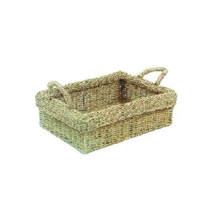 Cheap Price Water Hyacinth Portable <b>Foldable</b> Grass Woven Storage <b>Basket</b> with Sturdy Built-in Handle Handwoven <b>Basket</b> - Product Image 4