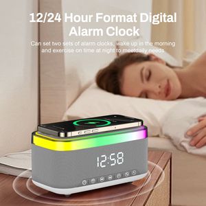 <span class=keywords><strong>6</strong></span> en 1 Carga inalámbrica 15W Altavoz Led Pantalla digital Altavoces de carga Reloj <span class=keywords><strong>despertador</strong></span> - Product Image 3
