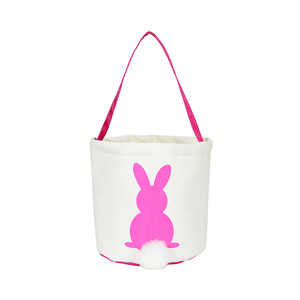 Fluffy Tails Printed Rabbit Canvas Toys Tote <strong>Easter</strong> Bunny Basket <strong>Easter</strong> <strong>Bags</strong> for Kids - Product Image 3
