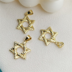 ฟอลโลนเครื่องประดับแฟชั่นจี้ดาวหกเหลี่ยมชุบด้วยทองเหลือง14K - Product Image 2
