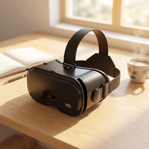 Casque de réalité virtuelle VRG en plastique noir, design moderne, portable, produit électronique promotionnel - Product Image 5