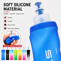 Bouteille d'eau souple en silicone pliable avec valve à morsure, portable, pour la course à pied et le cyclisme