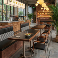 Moderne Langlebige Gewerbliche Möbel Holz-Restauranttische Stühle Sitzbank Sofa Komplette Sets für Fast-Food-Cafés und Restaurants