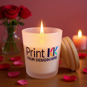 Print Kk 6oz Frosted Glass Jar Scented Candle Customizable Scents Smokeless Lid Valentine's Day Home Decor - Product Image 2