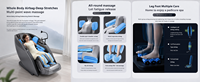 VENTE FLASH 172 °   Fauteuil de massage flexible SL Track 4D de luxe à double moteur, zéro gravité, avec étirement thaïlandais, pour massage corporel complet à domicile