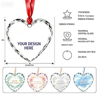 Pendentif d'arbre de Noël en cristal transparent gravé au laser personnalisé, style Art Déco, meilleurs vœux, cadeau de Noël, cadeau de Nouvel An, cadeau de fête d'Halloween