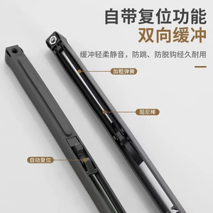 Aluminum Alloy Sliding Door Roller Double Damper Track 30kg Load Capacity Detachable Door Mount <b>Wardrobe</b> Cabinet <b>Hardware</b> - Product Image 5