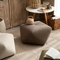 Pouf carré nordique moderne en cuir coloré, petit tabouret d'angle pour salon, chaise ottoman basse