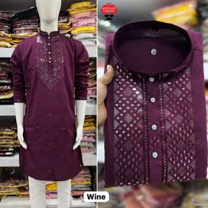 Collection Vêtements Ethniques de Qualité Supérieure Pyjama Kurta pour Homme avec Poche Latérale et Bouton Fantaisie Pyjama Kurta - Product Image 2
