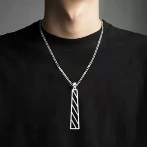 Aiwu daike — collier avec pendentif géométrique en acier inoxydable, peut être personnalisé, motif infini, accessoire de bijoutier