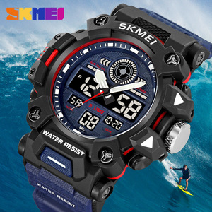 Skmei Men's Dual Display Sports Watch Digital Analog Water Resistant TPU Strap Blue - Product Image 3