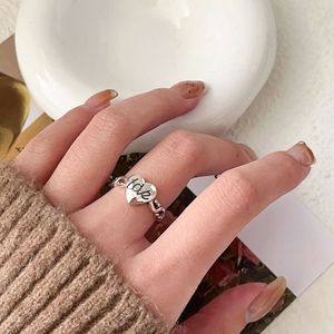 <b>Silver</b> Ruitai S925 Sterling <b>Silver</b> Letter <b>Ring</b> For Women Light Luxury Korean Style Versatile Jewelry Gift - Product Image 4