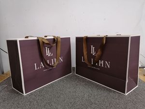 Chất lượng cao sang trọng nhỏ màu đen Kraft túi giấy cho trang sức quần áo thực phẩm vớ mua sắm siêu thị sử dụng - Product Image 4