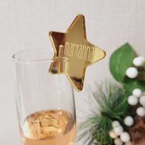 ป้ายอะคริลิกรูปดาวสำหรับแก้วไวน์ ลายฮันนี่แอนด์สวีทเนสส์ สีทอง ตกแต่งงานแต่งงาน ป้ายตกแต่งเค้ก อุปกรณ์ตกแต่งสถานที่ - Product Image 4