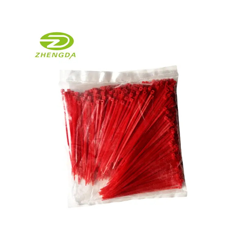 ZD ความยาวที่กําหนดเอง 3-35 นิ้วกว้าง 2.5-12 มม.พลาสติกที่มีสีสัน Zip Tie ล็อคตัวเองไนลอน 66 สายผูก