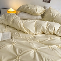 Nouvelle Housse de Couette Personnalisée en Polyester 100% Anti-Boulochage, Motif Floral Coréen Dessin Animé, 4 Pièces, Tissée, Taille Queen/King, 100TC
