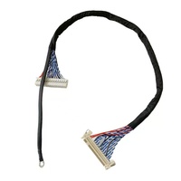 Kabel Konverter LVDS Kustom SMX untuk Laptop & TV, 30/40Pin 2 Kanal 8 Bit Kabel Layar LCD Fleksibel PVC Tembaga