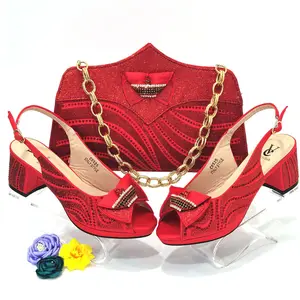 Afrika eşleşen ayakkabı ve çanta yüksek topuk İtalyan çanta seti küçük siparişler bayanlar