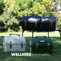 Boîte à lunch en métal WELLHIKE pour le camping en plein air - Accessoires vintage pour le plein air pour le stockage du café et du thé