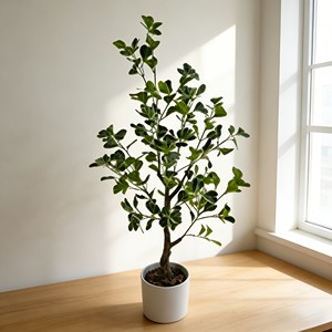 Bonsái artificial de ficus, árbol de baniano artificial en maceta, hojas en forma de corazón - Product Image 3