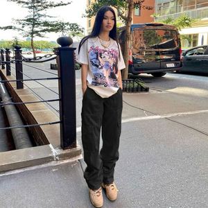 Vente en gros de nouveaux pantalons pour femmes printemps automne 2021 couleur unie coutures de poche basique décontracté ample mi-taille <span class=keywords><strong>jean</strong></span> femmes - Product Image 6