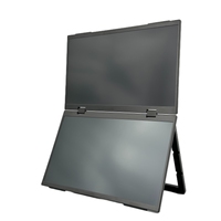 Monitor ganda lipat portabel rotasi 15.6 ° 1080 inci 180 P untuk laptop Windows