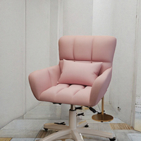 Chaise de bureau et chaise de coiffeuse pivotante en velours blanc laiteux, style minimaliste et contemporain