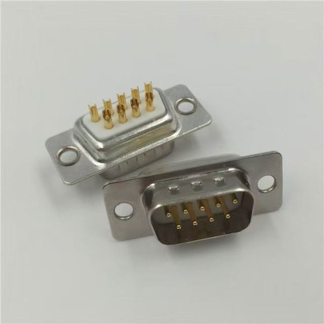 High Power D-SUB 2V2 Female Connector Right Angle 2V2 Socket R/A DIP Type with 2P Pins for PCB