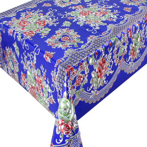 Nappe PVC Florale Vintage Multicolore avec Bordure en Dentelle Élégante, Imperméable et Facile à Nettoyer <span class=keywords><strong>pour</strong></span> Événements Domestiques - Product Image 2