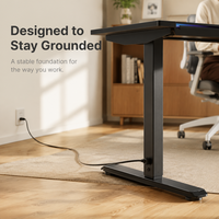 Scrivania Elettrica Regolabile in Altezza con Gambe in Alluminio, Design Moderno, Illuminazione RGB, Gestione Cavi, per Uso Commerciale e Ufficio
