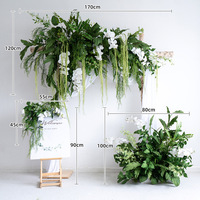 Décoration de mariage de luxe à louer : feuillage artificiel d'eucalyptus, herbe en soie, taille personnalisée pour arche de mariage