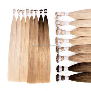 Invisibile senza colla filo morbido trama della pelle trama senza soluzione di continuità russo capelli legati a mano doppio disegnato senza estensione dei capelli di ritorno - Product Image 2