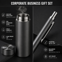 Ensemble cadeau d'entreprise haut de gamme, carnet A5 avec stylo en métal et thermos pour la reconnaissance des employés, logo personnalisé gravé au laser