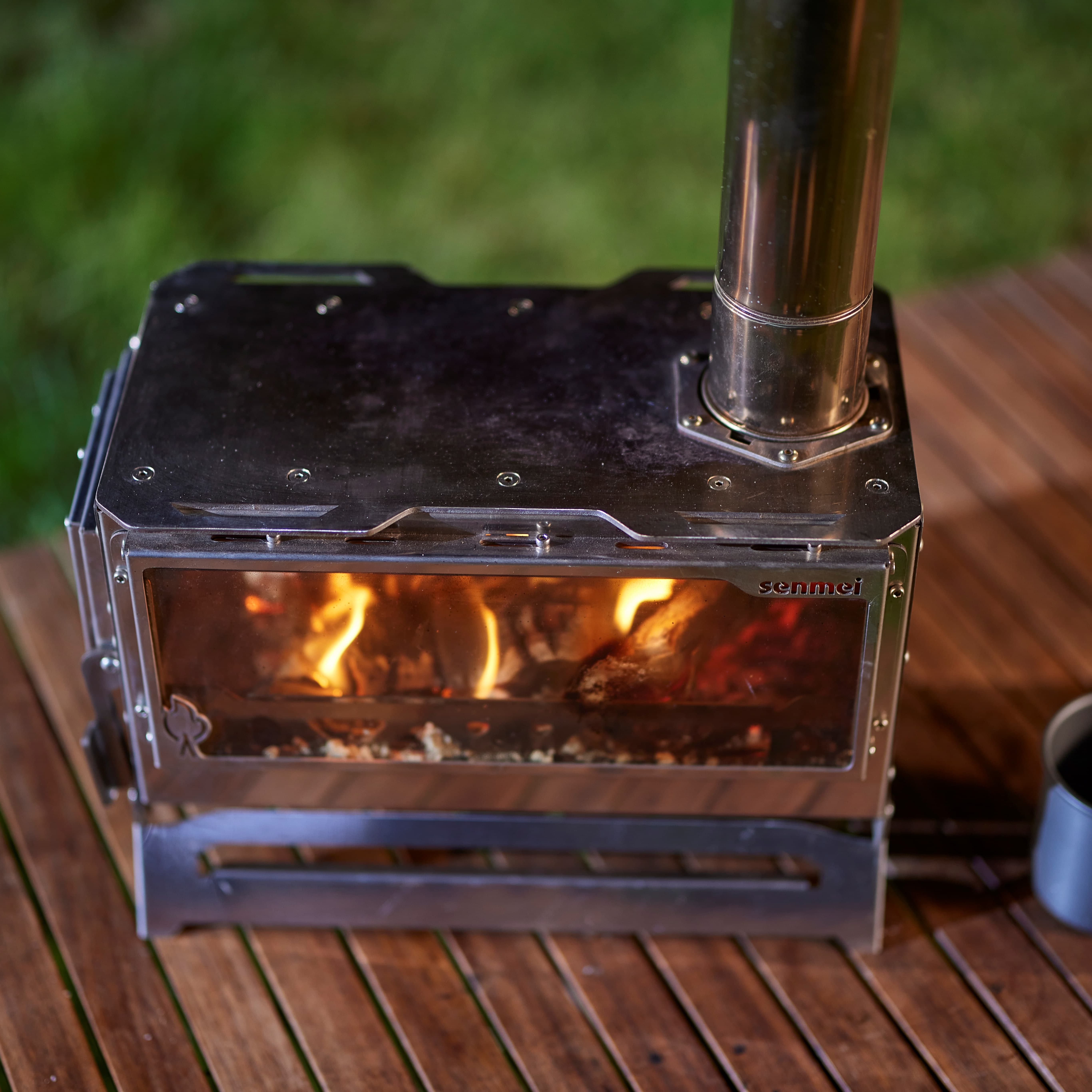 Poêle à Bois Portable Pour Tente De Camping - Avec Cheminée 5 Tuyaux Et Bac à Cendres - Chauffage Extérieur, Pêche, Chasse