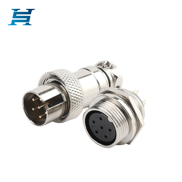 Aviation Plug Socket GX16, Reversible From 2-core to 8-core Multi-core, Optional Gold-plated Copper Pins, Opening Size 16mm