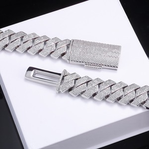 Hip-Hop-Schmuck 18mm 22mm Vergoldete Iced-Out 4-reihige 5A Zirkon Herren Cuban Link Kette Armband Halskette - Product Image 6