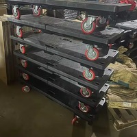 Chariot à plateforme, chariot à roulettes, chariot U-Boat, chariot à 6 roues, acier robuste, logistique d'entrepôt, OEM personnalisé