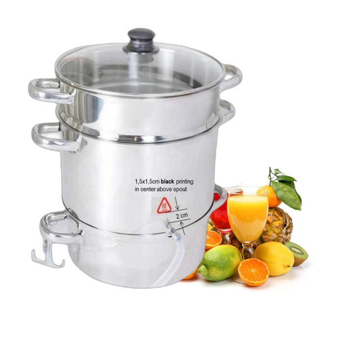 KADAX Dampfentsafter 8L, Fruchtentsafter Aus Edelstahl Mit Glasdeckel, Spülmaschinengeeigneter Entsafter, Dampfentsafter Für Alle Herdarten Auch Induktionsgeeignet (Silber
