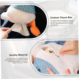 8032 Kawaii Phim Hoạt Hình Động Vật Sang Trọng Vịt Mông Treo Mô Hộp Giấy Chủ Cho Xe Trang Trí Xách Tay Tùy Chỉnh Mô Hộp - Product Image 3