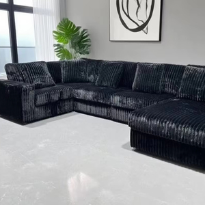 PZCN HOME Nordisches Sofa-Set, Wolken-Design, Schwarz, Weicher Cord, Gepolstertes Modulares Wohnzimmersofa für Kinder - Product Image 1