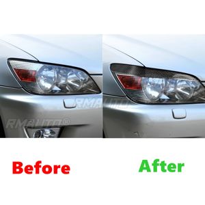 1 par de cubiertas de fibra de carbono real para faros delanteros de coche, para Lexus IS200 1998 1999 2000 2001 2002 2003 2004 2005 - Product Image 5