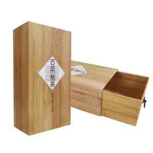 Caixa de madeira de grelhar, caixa de sapato de madeira para vinho e chá com tampa deslizante