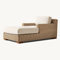 Chaise longue de luxe moderne en rotin imperméable pour piscine avec lit de repos extérieur pour la plage